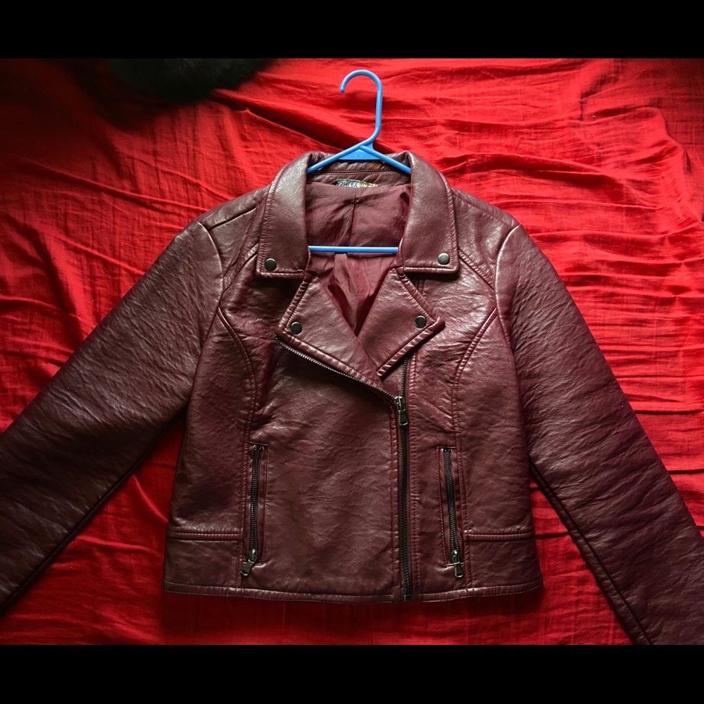 Maroon Leather Jacket